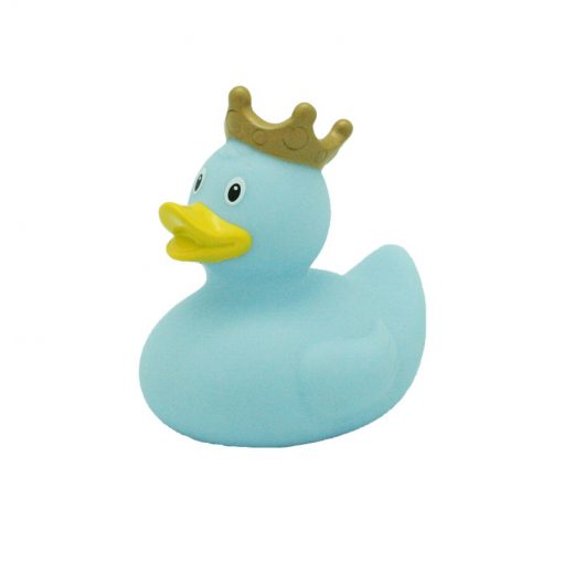 blue crown rubber duck