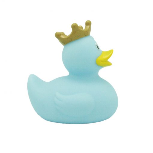 blue crown rubber duck