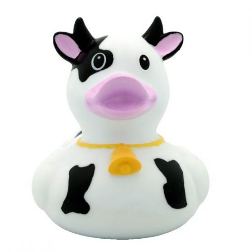 cow rubber duck black and white