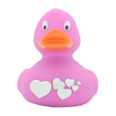 Pink Silver Hearts Rubber Duck Amsterdam Duck Store